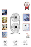 Torima F-22 Beyaz Mini Fan | Taşınabilir Çift Başlıklı Sessiz Vantilatör | Type-C Girişli, 3 Kademeli Hız Ayarı