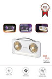 Torima F-23 Beyaz LED Işıklı Çift Fanlı Mini Masaüstü Vantilatör 1200mAh Şarjlı Taşınabilir Fan