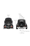 Torima D-49 Mavi Araba Voswos Retro Tasarım USB/TF/FM Bluetooth Hoparlör Speaker