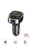 G17 18W Hızlı Şarjlı Bluetooth Transmitter Araç Şarj Cihazı – USB, TF Kart, FM, Mikrofon
