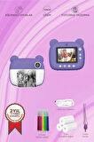 Torima TRM-CMR14 Mor Dijital Video Kayıt Fotoğraf Çocuk Kamerası Anlık Termal Resim Kağıt Baskılı Yazıcı