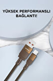 Torima U18 Kahverengi USB İle Lightning Şarj ve Data Kablosu