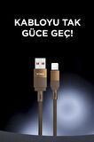 Torima U18 Kahverengi USB İle Lightning Şarj ve Data Kablosu