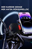 TORİMA JX-063 Siyah Plastik Motosiklet Sabitleyici  360° Döner Telefon Tutucu