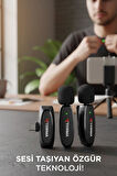 Torima WM-01 Siyah Type-C Uyumlu 360° Ses Algılama Özelikli Kablosuz Yaka Mikrofonu