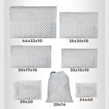 Cuty Home Ev Tekstil Düğme Desen Beyaz Valiz Organizer -7 Li Set