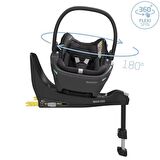Maxi-Cosi Coral 360 Dönebilir Yatabilir İsofix Bazalı 2'si Bir Arada Ana Kucağı ve Oto Koltuğu Essential Black