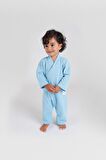 Uzun Kimono Tulum Gökyüzü Mavisi