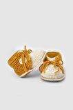 Bebek İpinden Patik Ekru/Hardal Sarısı