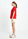 Ellesse Kırmızı Kadın Bisiklet Yaka T-Shirt EF141-RD