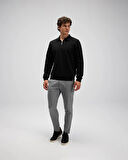 ELLESSE EM602-BK Erkek Siyah Yarım Fermuarlı Polo Sweat