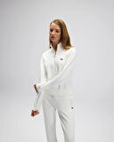 Ellesse EF557-OF Kadın Beyaz Yarı Fermuarlı Sweat