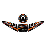 GP Kompozit KTM 390 Adventure 2020-2024 Uyumlu Tank Pad Seti Siyah-Turuncu