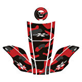 GP Kompozit Honda VFR800X Crossrunner 2015-2020 Uyumlu Tank Pad Seti Kırmızı