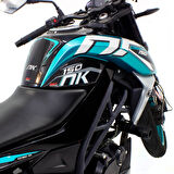 GP Kompozit CF Moto 150 NK 2016-2022 Uyumlu Tank Pad Seti Siyah-Turkuaz