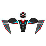 GP Kompozit Yamaha MT-25 2020-2024 Uyumlu Tank Pad Seti Mavi-Kırmızı
