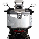 GP KOMPOZİT UNİVERSAL 37 LT ALÜMİNYUM MOTOSİKLET ÇANTASI GRİ