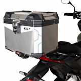 GP KOMPOZİT UNİVERSAL 37 LT ALÜMİNYUM MOTOSİKLET ÇANTASI GRİ