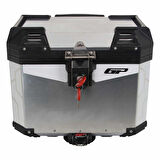 GP KOMPOZİT UNİVERSAL 37 LT ALÜMİNYUM MOTOSİKLET ÇANTASI GRİ