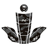 GP Kompozit Honda VFR800X Crossrunner 2015-2020 Uyumlu Tank Pad Seti Gri