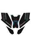 GP Kompozit CF Moto 700 CL-X 2022-2023 Uyumlu Tank Pad Seti Turkuaz
