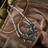 İnci-Krizokol Doğal Taş Takı Seti