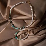 İnci-Krizokol Doğal Taş Takı Seti