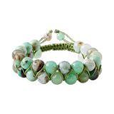 Krizopras 8mm Çift Sıra Makrome Doğal Taş Bileklik