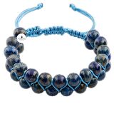 Lapis Lazuli 8mm Çift Sıra Makrome Doğal Taş Bileklik