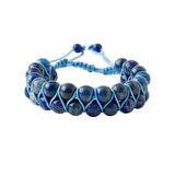 Lapis Lazuli 8mm Çift Sıra Makrome Doğal Taş Bileklik