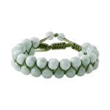 Yeşil Larimar 8mm Çift Sıra Makrome Doğal Taş Bileklik