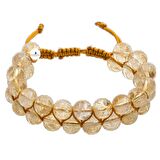Sitrin 8mm Çift Sıra Makrome Doğal Taş Bileklik