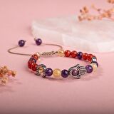 Serpantin 8mm Çift Sıra Makrome Doğal Taş Bileklik