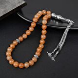 Turuncu Aventurin Doğal Taş Tesbih 33lük - 8mm
