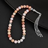 Opal Pembe Doğal Taş Tesbih 33lük - 8mm