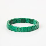 Malakit Doğal Taş Kare Kesim Geniş Kesim Bileklik