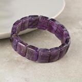 Ametist Doğal Taş Kare Kesim Geniş Kesim Bileklik