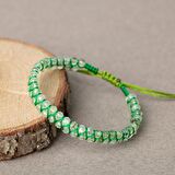 Prehnit 3-4mm Çift Sıra Doğal Taş Bileklik