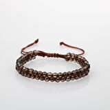 Dumanlı Kuvars 3-4mm Çift Sıra Doğal Taş Bileklik