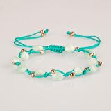 Mavi Akik Natürel Kesim Doğal Taş Makrome Bileklik