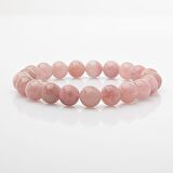 Pembe Kuvars (Gül Kuvars) 10mm Doğal Taş Bileklik