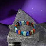 Boğa Burcu Bileklik Buz Mavizi Apatit, Dragon Jasper, Jasper, Lapis Lazuli, Yeşil Aventurin, Yeşim