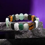 Yengeç Burcu Bileklik Golden Obsidyen, Havlit, Kaplan Gözü, Labradorit, Yeşil Aventurin, Yeşim