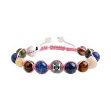 Kız Öğrenci Doğal Taş Harfli Makrome Bileklik