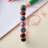 Kız Öğrenci Doğal Taş Harfli Makrome Bileklik