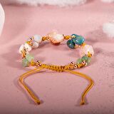 İkizler Burcu Bileklik Ay Taşı, Güneş Taşı, Kalsedon, Kiyanit, Mavi Apatit, Pembe Kuvars, Yeşil Aventurin