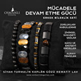 Mücadele Devam Etme Gücü Doğal Taş Erkek Bileklik Seti