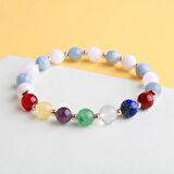 Akua Çakra Bileklik Akuamarin, Ametist, Jasper, Akik, Kuvars, Lapis