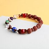 Rudrashka Çakra Bileklik Ametist, Jasper, Akik, Kuvars, Lapis, Sitrin