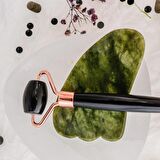 Obsidyen Roller ve Yeşim Kaz Ayağı Gua Sha Takımı